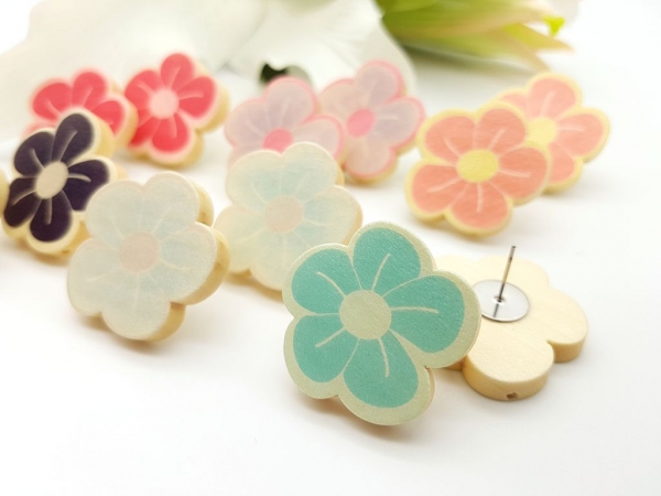 große Blumen Ohrstecker flower